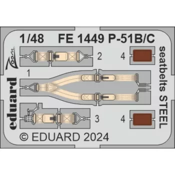 Eduard - P-51B/C seatbelts STEEL  EDUARD