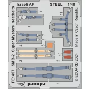 Eduard - SMB-2 Super Mystere seatbelts Israeli AF STEEL