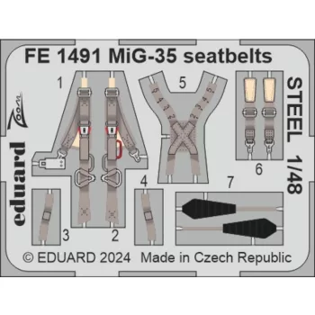 Eduard - MiG-35 seatbelts STEEL  HOBBY BOSS