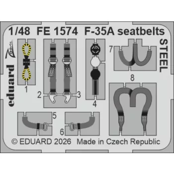 Eduard - F-35A seatbelts STEEL for Italeri
