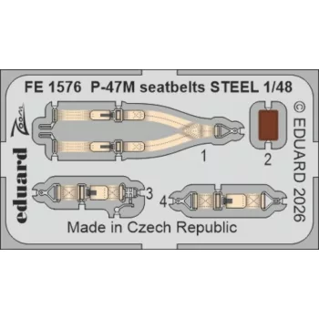 Eduard - P-47M seatbelts STEEL for Miniart