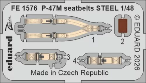 Eduard - P-47M seatbelts STEEL for Miniart