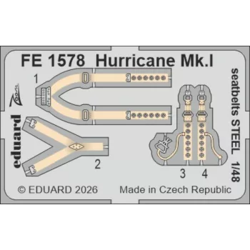 Eduard - Hurricane Mk.I seatbelts STEEL for Arma Hobby