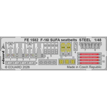 Eduard - F-16I SUFA seatbelts STEEL for Great Wall Hobby