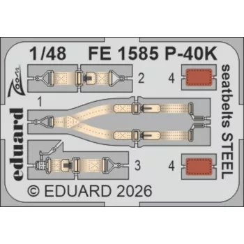 Eduard - P-40K seatbelts STEEL for Eduard
