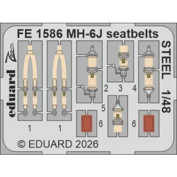Eduard - MH-6J seatbelts STEEL for ICM