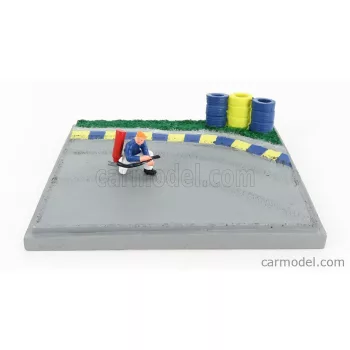   Edicola - Diorama Soccorritore Stradale Pista - Fireman Race Grey Blue Yellow