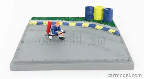 Edicola - Diorama Soccorritore Stradale Pista - Fireman Race Grey Blue Yellow