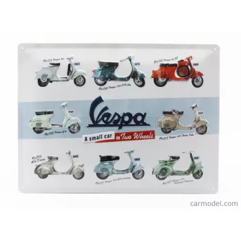   Edicola - Accessories 3D Metal Plate - Piaggio Vespa Collage White Red Blue