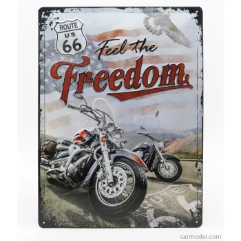   Edicola - Accessories 3D Metal Plate - Ruote 66 Feel The Freedom Black Red Brown