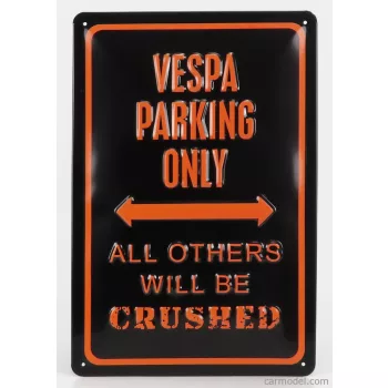   Edicola - Accessories Metal Plate Vespa Parking Only Black Orange