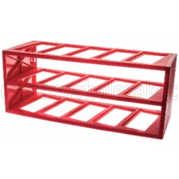   Edicola - FERRARI ESPOSITORE APERTO (OPEN) FOR AUTO 15 x ATLAS-FERRARI-F1-COLLECTION 1/43 - CARS NOT INCLUDED - Lungh.LENGHT cm  X Prof.DEPTH cm  X Alt.HEIGHT cm  (vano piano - garage - LENGHT cm  - DEPTH cm  HEIGHT cm ) RED