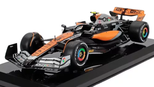 Edicola - McLAREN F1 MCL60 TEAM McLAREN N 4 2nd BRITISH GP 2023 LANDO NORRIS - BLISTER BOX ORANGE BLACK