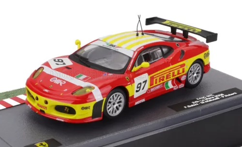 Edicola - FERRARI F430GT 4.0L V8 TEAM BMS SCUDERIA ITALIA N 97 2nd LMGT2 CLASS 24h LE MANS 2008 MATTEO MALUCELLI - PAOLO RUBERTI - FABIO BABINI RED YELLOW