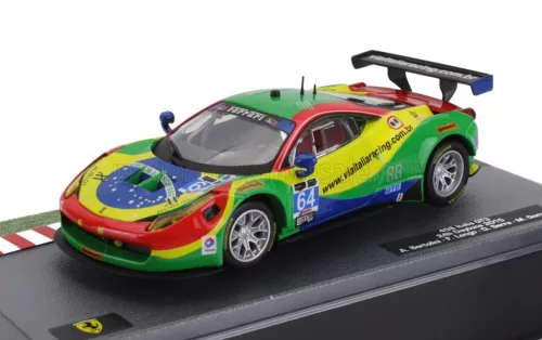 Edicola - FERRARI 458 ITALIA GT3 4.5L V8 TEAM SCUDERIA CORSA N 64 24h DAYTONA 2015 ANDREA BERTOLINI - FRANCISCO LONGO - DANIEL SERRA - MARCOS GOMES RED GREEN BLUE YELLOW