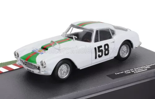 Edicola - FERRARI 250 GT BERLINETTA INTERIM N 158 TOUR DE FRANCE 1959 JO SCHLESSER - ANNIE SCHLESSER WHITE GREEN