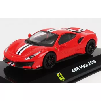   Edicola - FERRARI 488 PISTA 2018 - CON VETRINA - WITH SHOWCASE RED