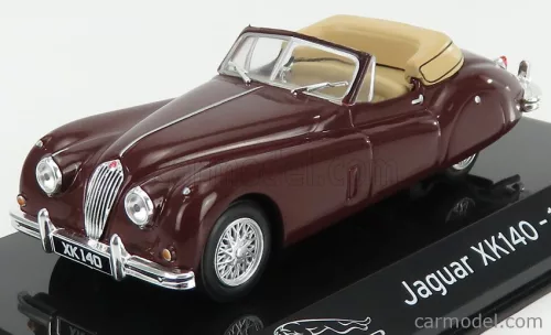 Edicola - Jaguar Xk140 Cabriolet 1954 - Con Vetrina - With Showcase Bordeaux