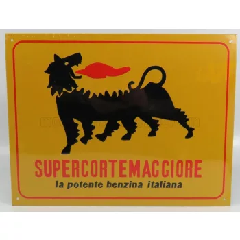   Edicola - ACCESSORIES METAL PLATE TARGA SUPERCORTEMAGGIORE AGIP (34.0cm X 26.0cm) YELLOW