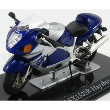   Edicola - SUZUKI GSX1300R HAYABUSA - DAMAGE DISPLAY BOX BLUE MET SILVER