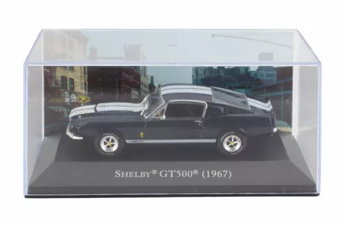 Edicola - FORD USA MUSTANG SHELBY GT500 COUPE 1967 - CON VETRINA - WITH SHOWCASE BLUE WHITE