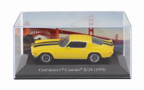 Edicola - CHEVROLET CAMARO Z/28 COUPE 1970 - CON VETRINA - WITH SHOWCASE YELLOW BLACK