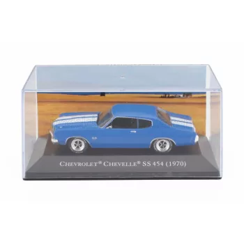   Edicola - CHEVROLET CHEVELLE SS 454 COUPE 1970 - CON VETRINA - WITH SHOWCASE BLUE WHITE