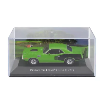   Edicola - PLYMOUTH HEMI CUDA COUPE 1971 - CON VETRINA - WITH SHOWCASE GREEN BLACK