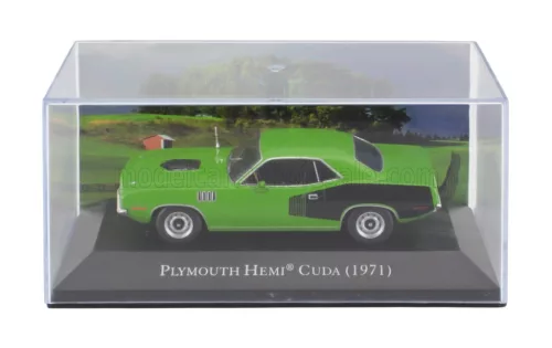 Edicola - PLYMOUTH HEMI CUDA COUPE 1971 - CON VETRINA - WITH SHOWCASE GREEN BLACK