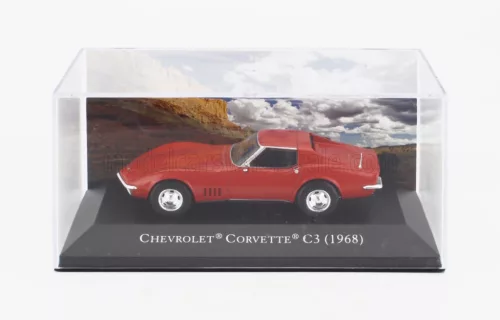 Edicola - CHEVROLET CORVETTE C3 COUPE 1968 - CON VETRINA - WITH SHOWCASE RED