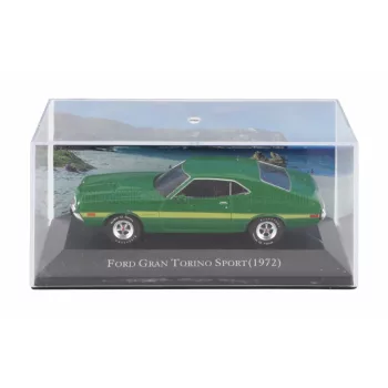   Edicola - FORD USA GRAN TORINO SPORT COUPE 1972 - CON VETRINA - WITH SHOWCASE GREEN YELLOW