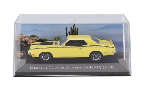 Edicola - MERCURY COUGAR ELIMINATOR 428 CJ COUPE 1970 - CON VETRINA - WITH SHOWCASE YELLOW BLACK