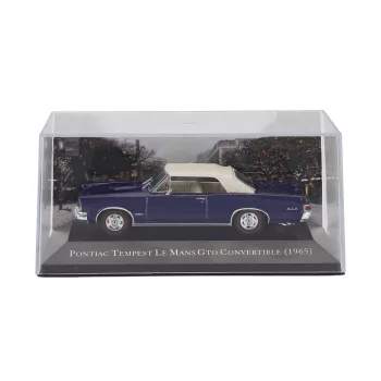   Edicola - PONTIAC TEMPEST LE MANS GTO CABRIOLET CLOSED 1965 - CON VETRINA - WITH SHOWCASE BLUE BEIGE