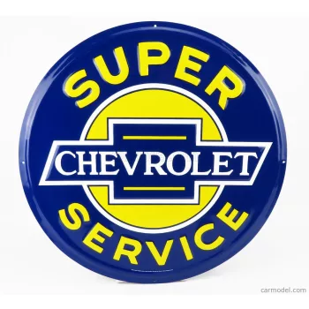   Edicola - Accessories Metal Round Plate - Chevrolet Super Service Yellow Blue