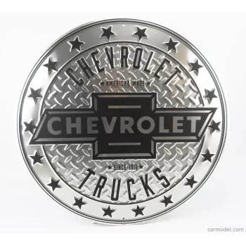   Edicola - Accessories Metal Round Plate - Chevrolet Trucks Silver Black