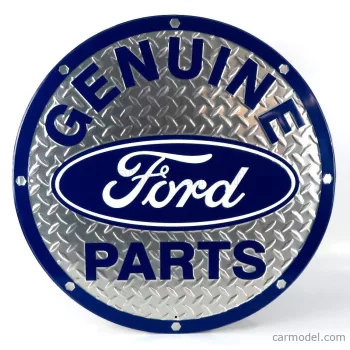   Edicola - Accessories Metal Round Plate - Ford Genuine Parts Diamond Plate Blue Silver