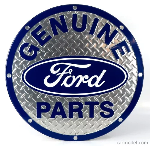 Edicola - Accessories Metal Round Plate - Ford Genuine Parts Diamond Plate Blue Silver