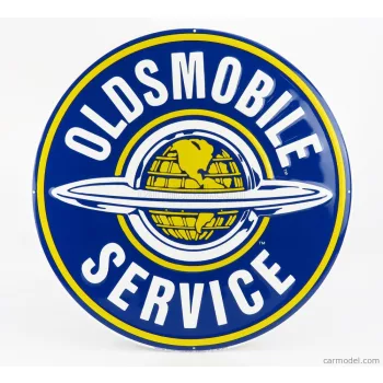   Edicola - Accessories Metal Round Plate - Oldsmobile Service Blue Yellow