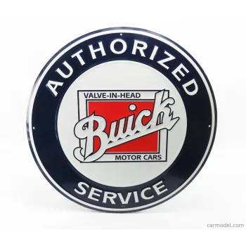   Edicola - Accessories Metal Round Plate - Buick Service White Blue