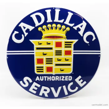   Edicola - Accessories Metal Round Plate - Cadillac Service Blue