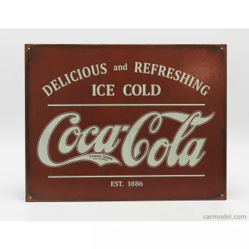   Edicola - Accessories Metal Plate - Coca-Cola Delicious And Refreshing Ice Cold Est 1886 Red