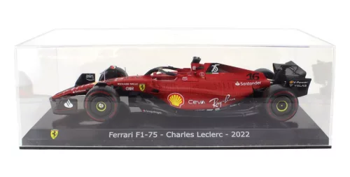 Edicola - FERRARI F1-75 SCUDERIA FERRARI N 16 SEASON 2022 CHARLES LECLERC - CON VETRINA - WITH SHOWCASE RED BLACK