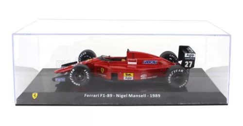 Edicola - FERRARI F1  F1-89 N 27 SEASON 1989 NIGEL MANSELL - CON VETRINA - WITH SHOWCASE RED BLACK