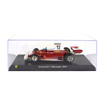  Edicola - FERRARI F1 312T TEAM FERRARI SEFAC N 12 WORLD CHAMPION SEASON 1975 NIKI LAUDA - CON VETRINA - WITH SHOWCASE RED WHITE