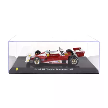   Edicola - FERRARI F1  312 T2 N 35 SEASON 1976 CARLOS REUTEMANN - CON VETRINA - WITH SHOWCASE RED