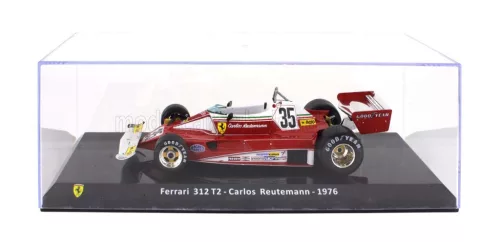 Edicola - FERRARI F1  312 T2 N 35 SEASON 1976 CARLOS REUTEMANN - CON VETRINA - WITH SHOWCASE RED