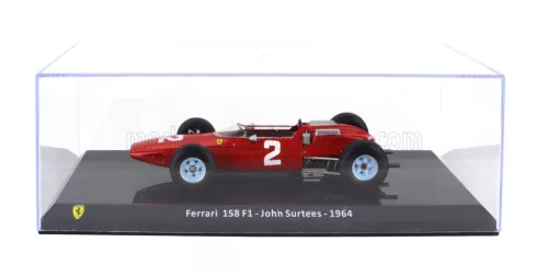 Edicola - FERRARI F1  158 N 2 WORLD CHAMPION SEASON 1964 JOHN SURTEES - CON VETRINA - WITH SHOWCASE RED