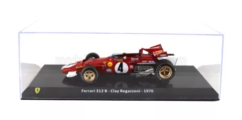 Edicola - FERRARI F1  312B N 4 SEASON 1970 CLAY REGAZZONI - CON VETRINA - WITH SHOWCASE RED WHITE