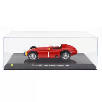   Edicola - FERRARI  F1  D50 N 1 WORLD CHAMPION SEASON 1956 JUAN MANUEL FANGIO - CON VETRINA - WITH SHOWCASE RED