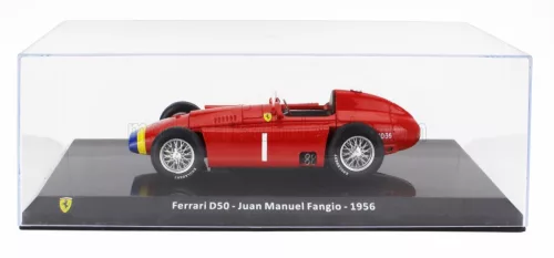 Edicola - FERRARI  F1  D50 N 1 WORLD CHAMPION SEASON 1956 JUAN MANUEL FANGIO - CON VETRINA - WITH SHOWCASE RED